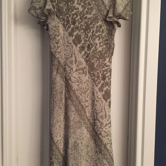 Dressbarn Green Paisley Floral Print Dress Size 6 - Picture 4 of 5